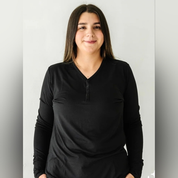 Little Sleepies Black Pajama Top, XL, NWT - Picture 3 of 3